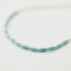 Turquoise Bead & Silver Bracelet